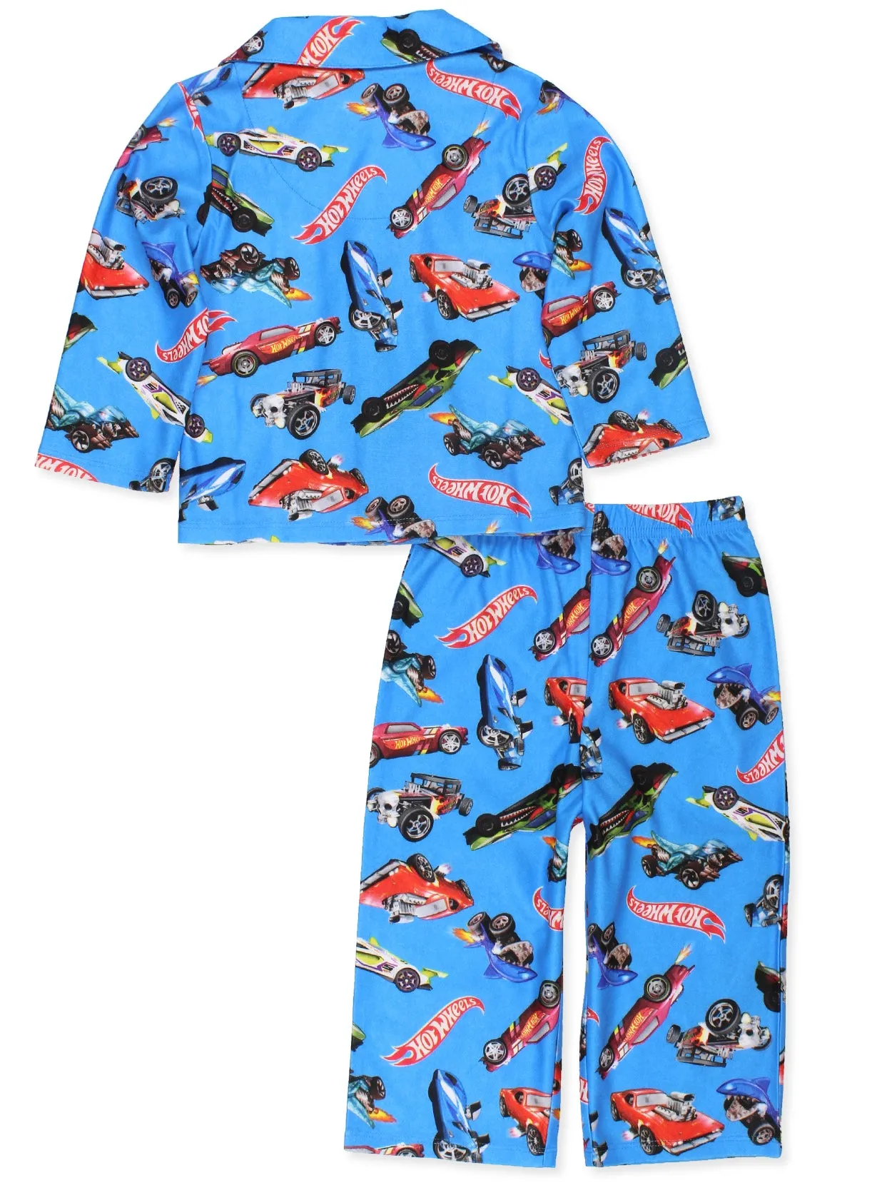 Hot Wheels Racecar Toddler and Boys Flannel Coat Style Pajama Set