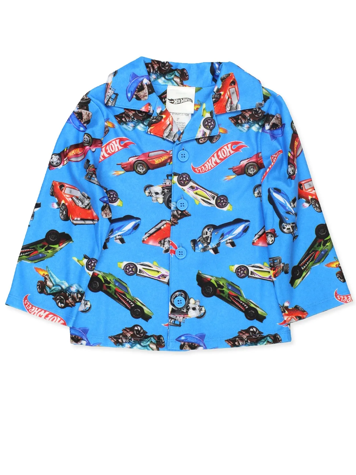 Hot Wheels Racecar Toddler and Boys Flannel Coat Style Pajama Set
