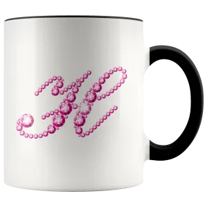 Initial H | Monogram Coffee Mug | Custom Letter Mug | Bling Style | Initial Letter Cup