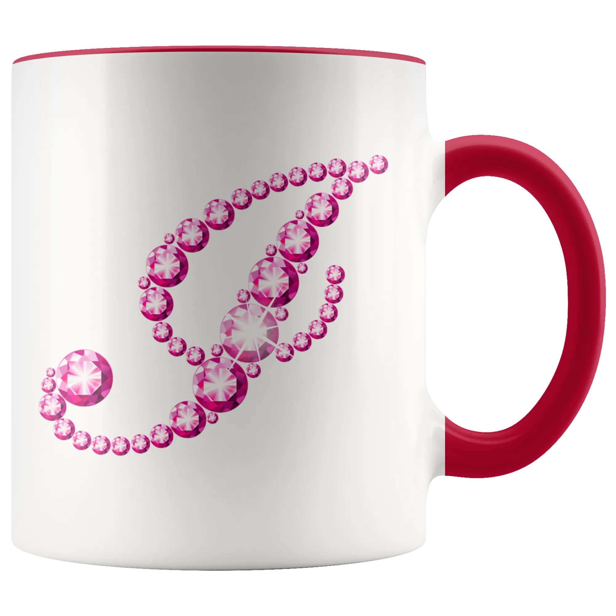 Initial I | Monogram Coffee Mug | Custom Letter Mug | Bling Style | Initial Letter Cup