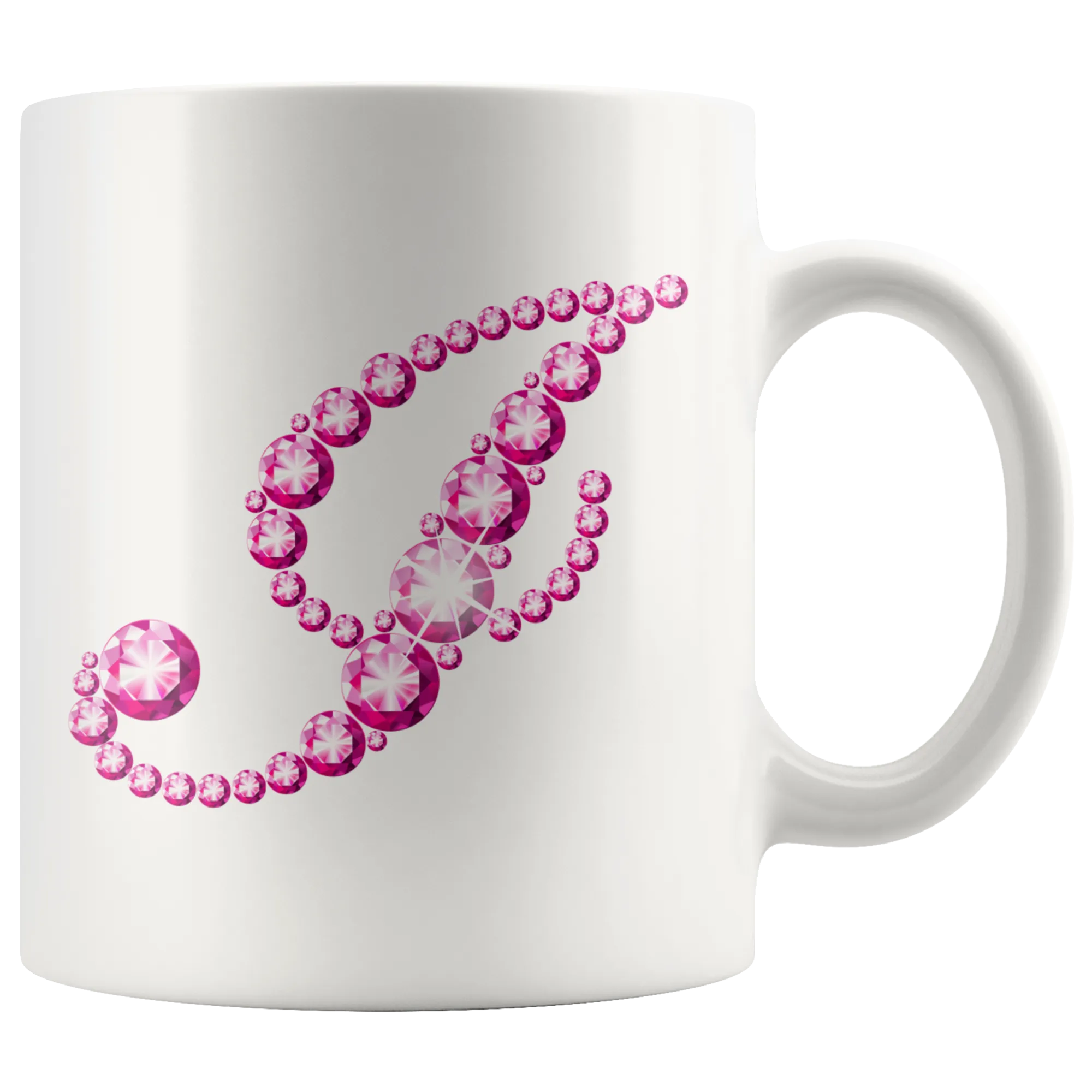 Initial I | Monogram Coffee Mug | Custom Letter Mug | Bling Style | Initial Letter Cup