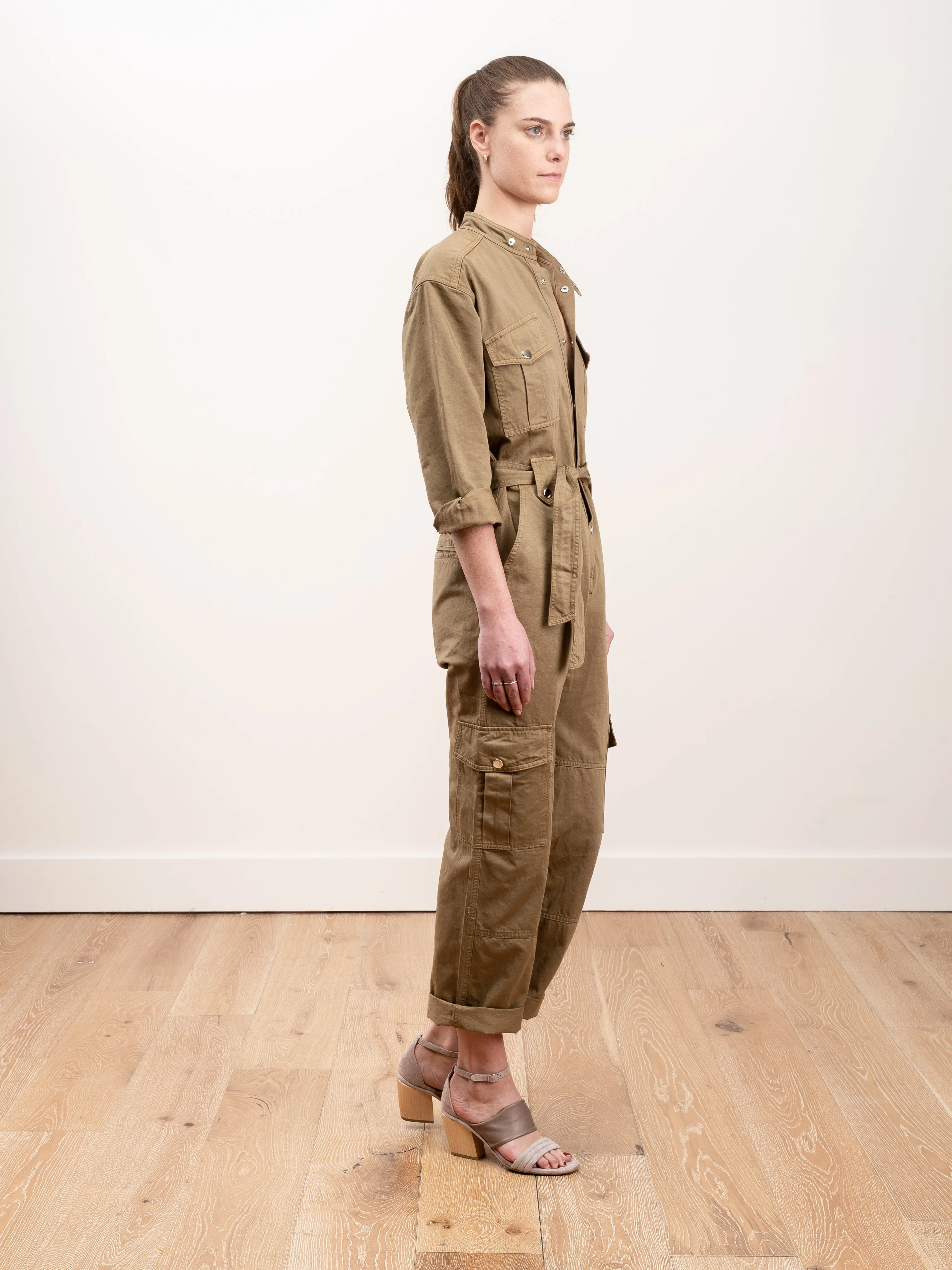 jumpsuit w/cargo pockets - olive
