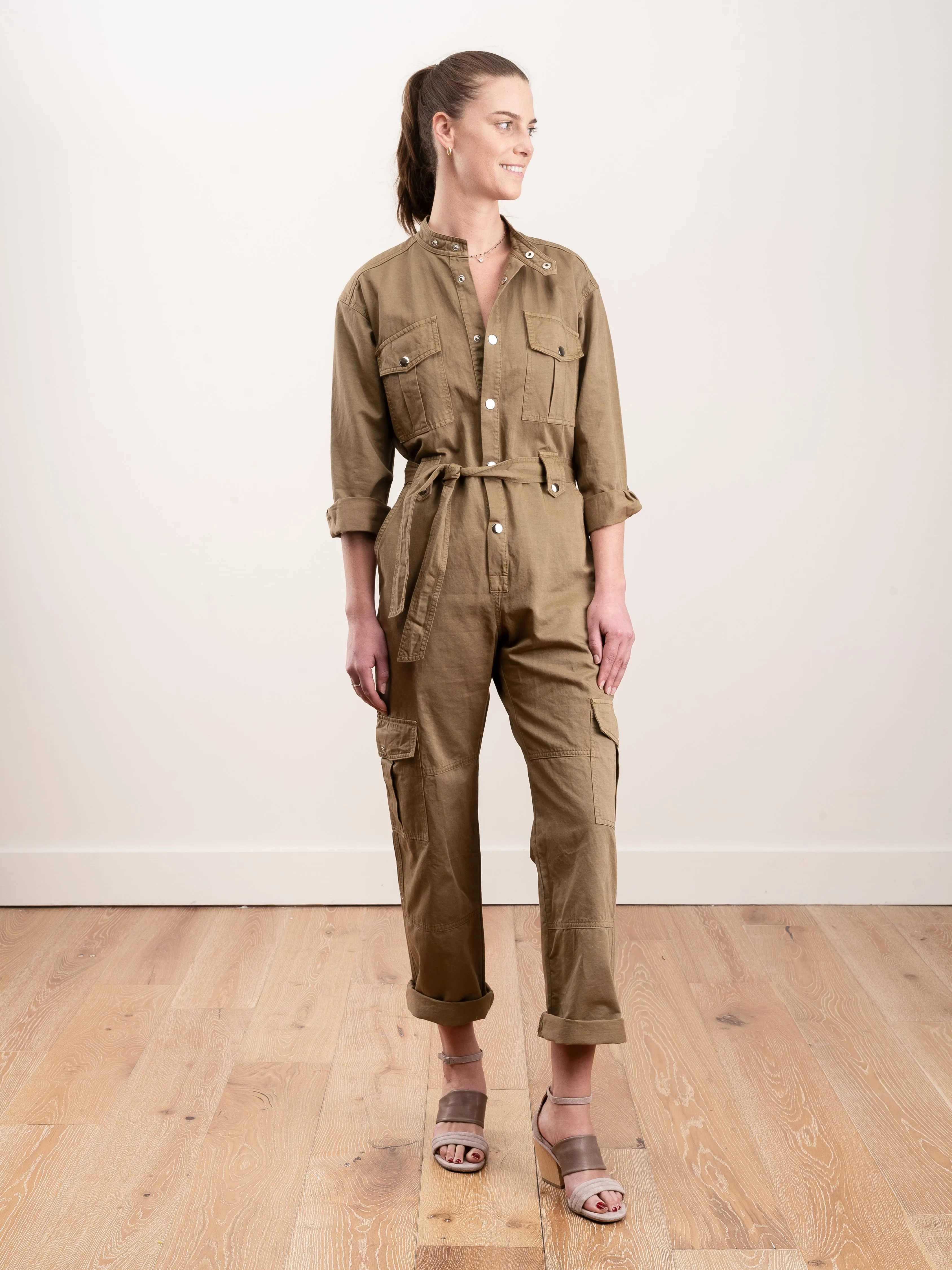jumpsuit w/cargo pockets - olive
