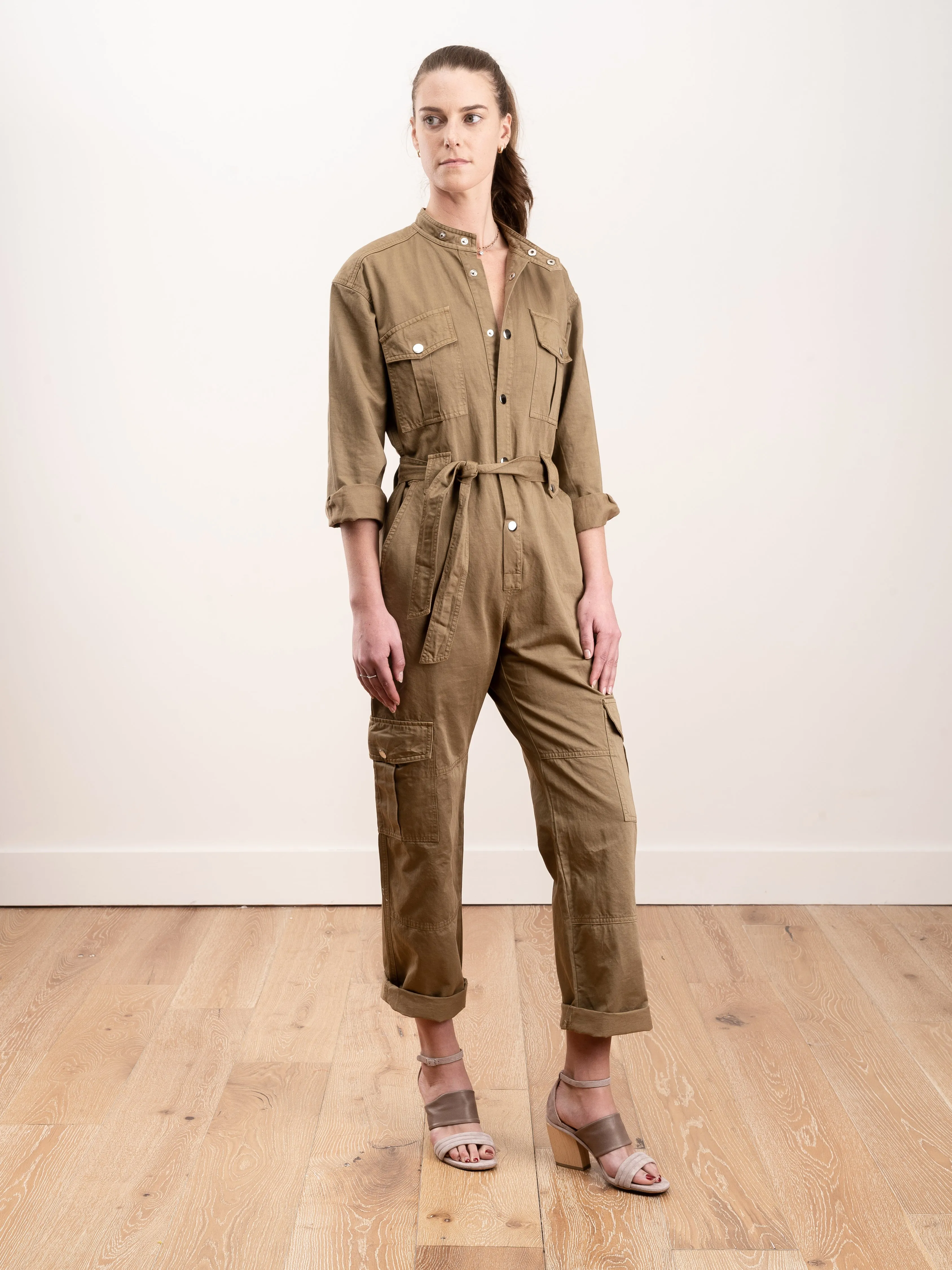 jumpsuit w/cargo pockets - olive