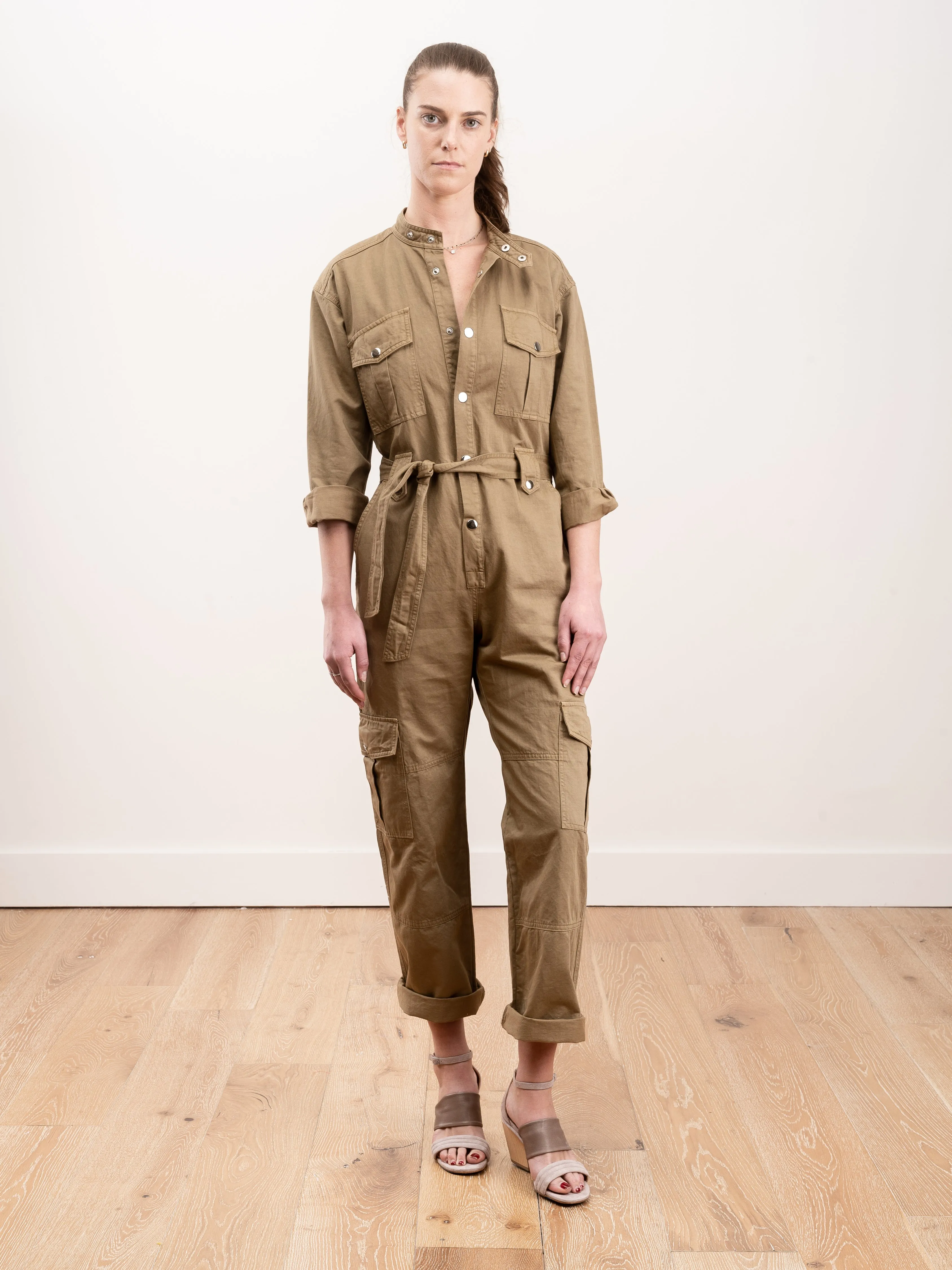 jumpsuit w/cargo pockets - olive