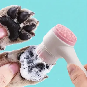 Kawaii Silicone Pet Paw Spa 🐾✨ - Dual-Sided Dog Grooming Brush for Happy Coats & Claws 🐶💖
