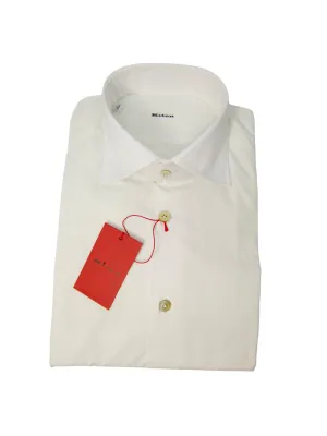 Kiton White Poplin French Cuff Shirt