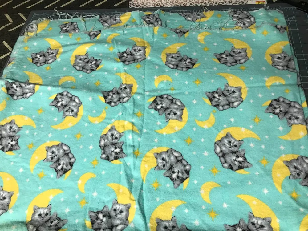Kitties with Crescent Moons Flannel Fabric for Sewing, Quilting or Crafts