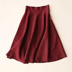 Knit Long Skirts Women Wool Mid-Calf Knit Skirt For Women Saia Longa Woolen Umbrella Long Skirts
