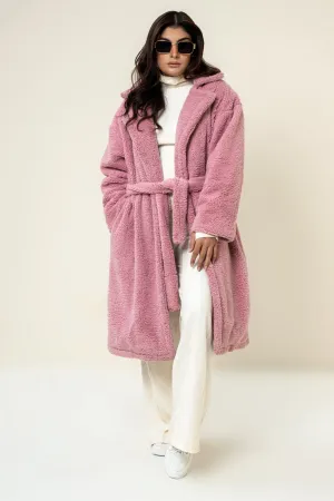 kris Teddy Coat Pink