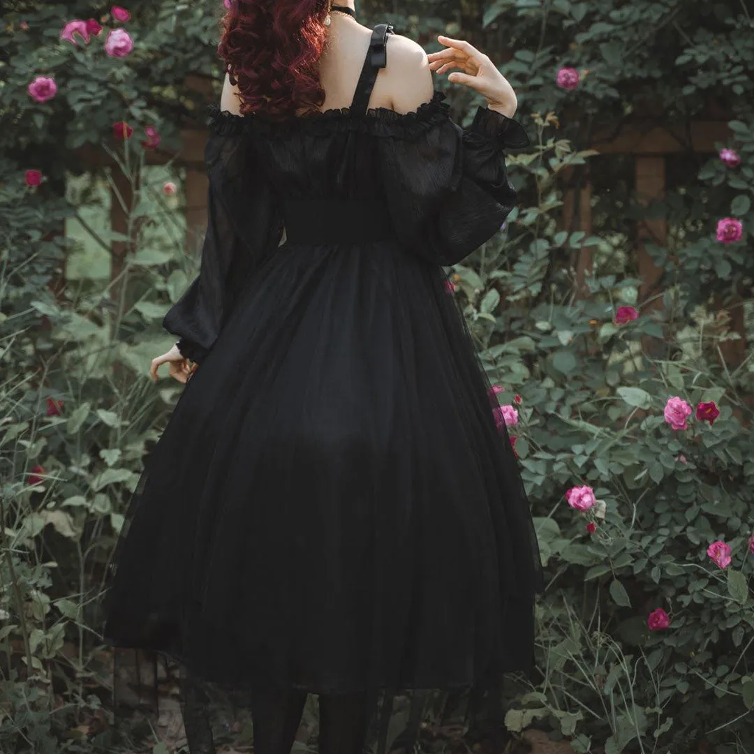 Lace Mesh Belted Dress