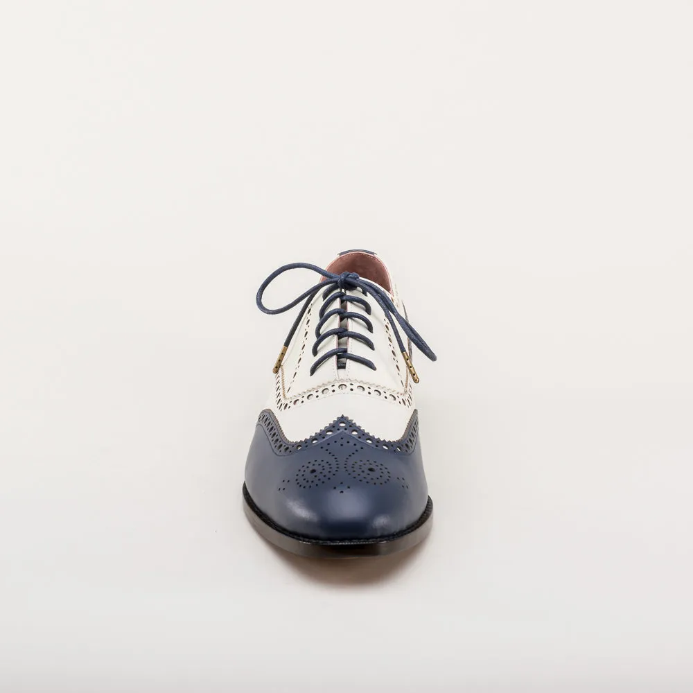 Lawrence Men's Vintage Spectator Shoes (Navy/Ivory)