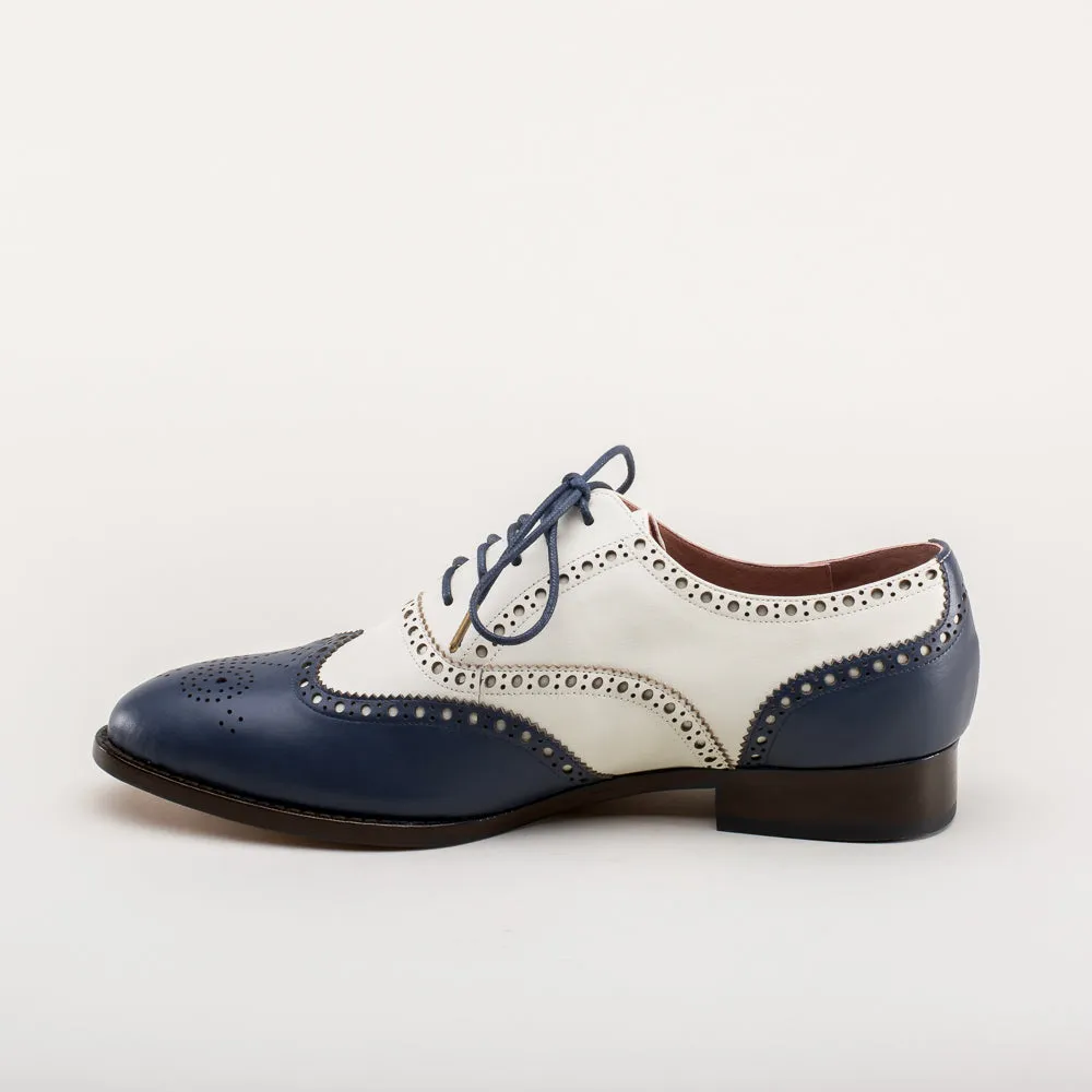 Lawrence Men's Vintage Spectator Shoes (Navy/Ivory)