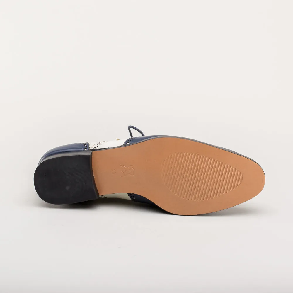 Lawrence Men's Vintage Spectator Shoes (Navy/Ivory)
