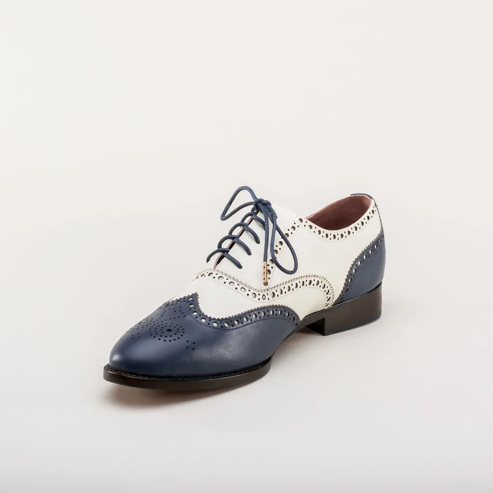 Lawrence Men's Vintage Spectator Shoes (Navy/Ivory)