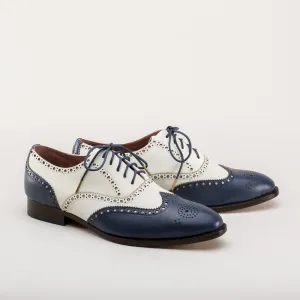 Lawrence Men's Vintage Spectator Shoes (Navy/Ivory)