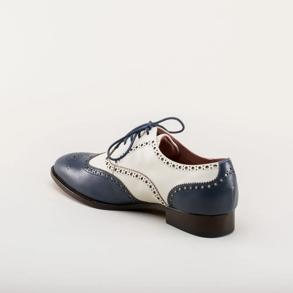 Lawrence Men's Vintage Spectator Shoes (Navy/Ivory)