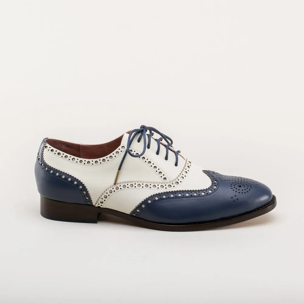 Lawrence Men's Vintage Spectator Shoes (Navy/Ivory)