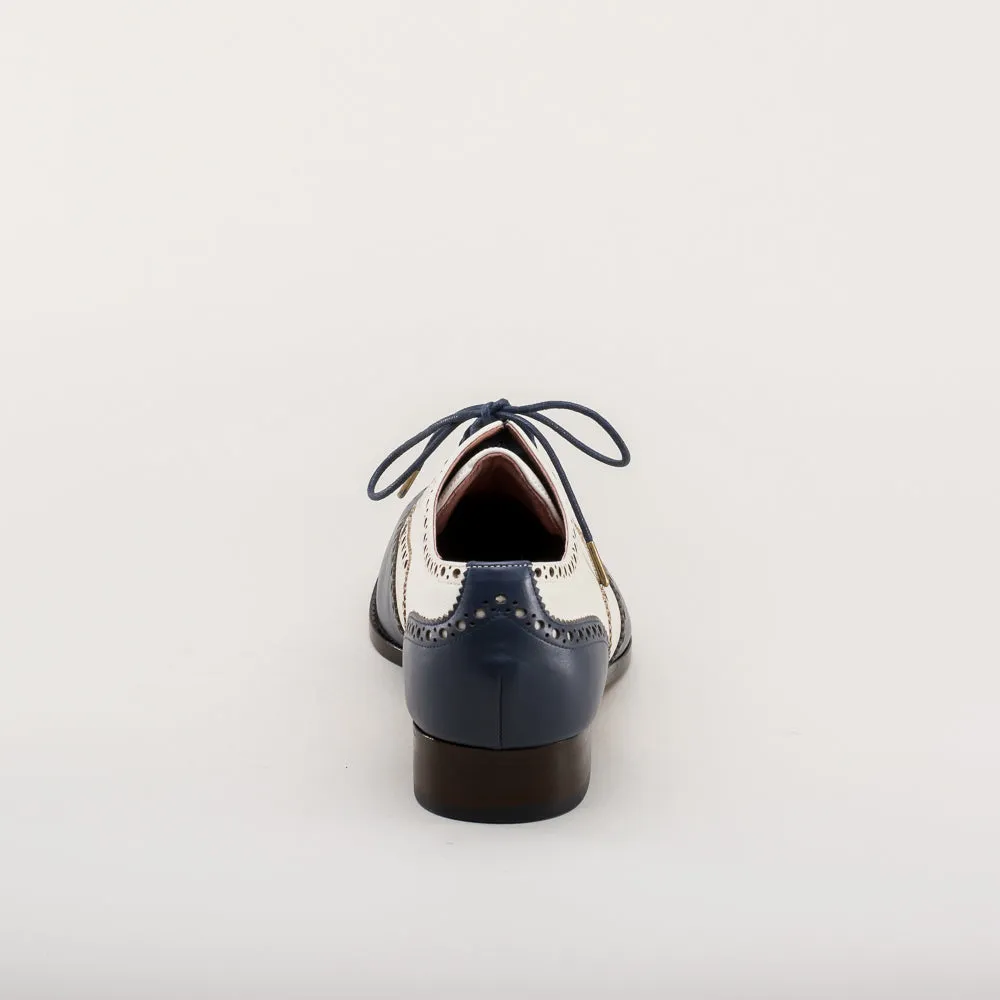 Lawrence Men's Vintage Spectator Shoes (Navy/Ivory)