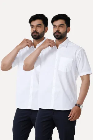 Liberty - 100% Cotton White Shirt Pack of 2 Combo For Men | Uathayam