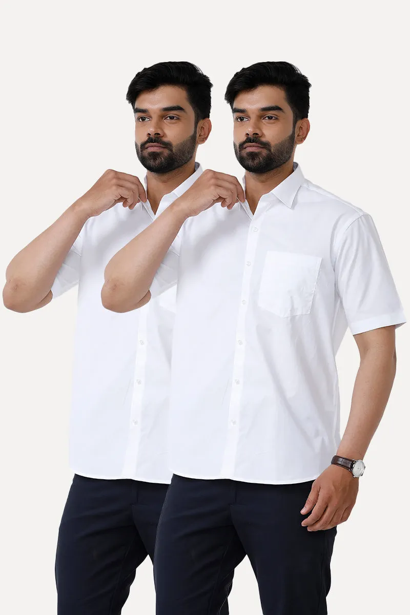 Liberty - 100% Cotton White Shirt Pack of 2 Combo For Men | Uathayam
