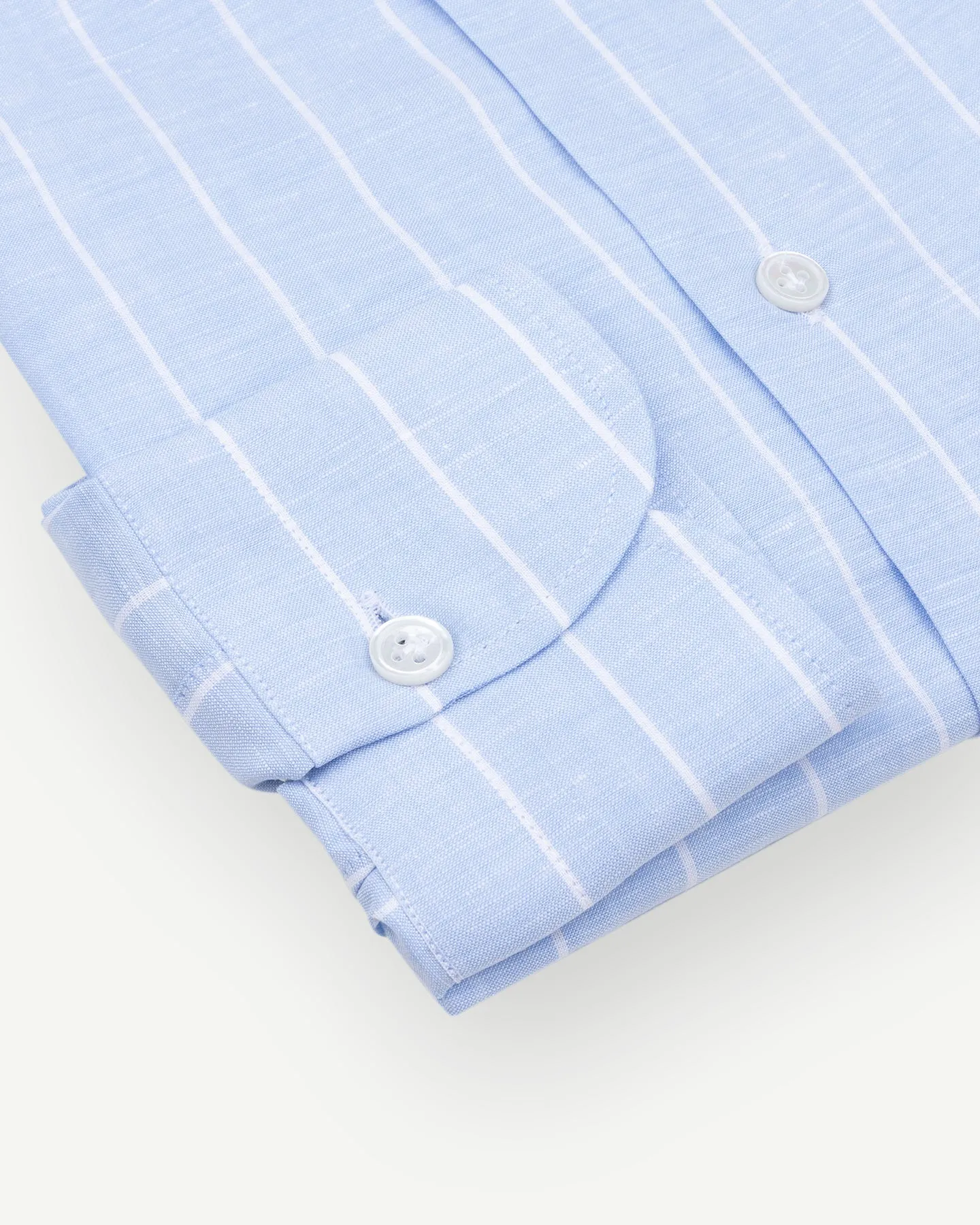 Light Blue Reverse Stripe Cotton Linen Spread Collar Shirt