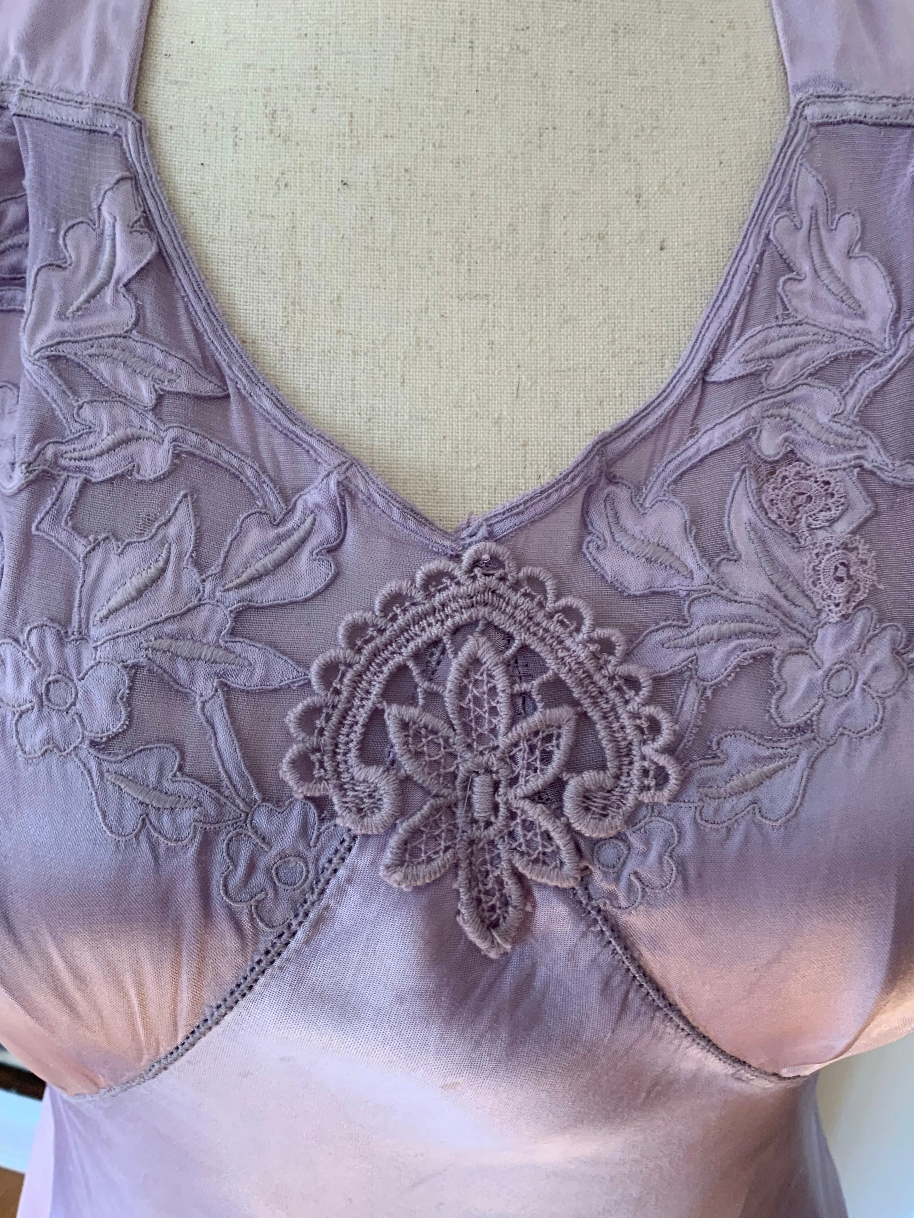 Lilac Satin Dress - 40s - 40L