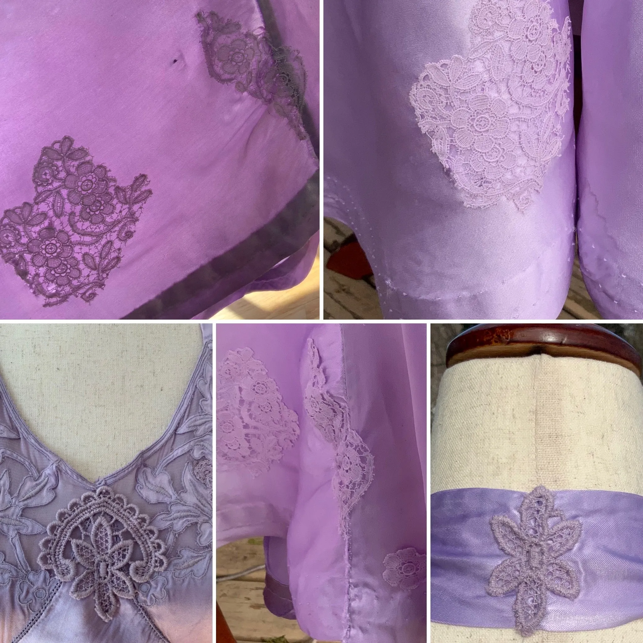 Lilac Satin Dress - 40s - 40L