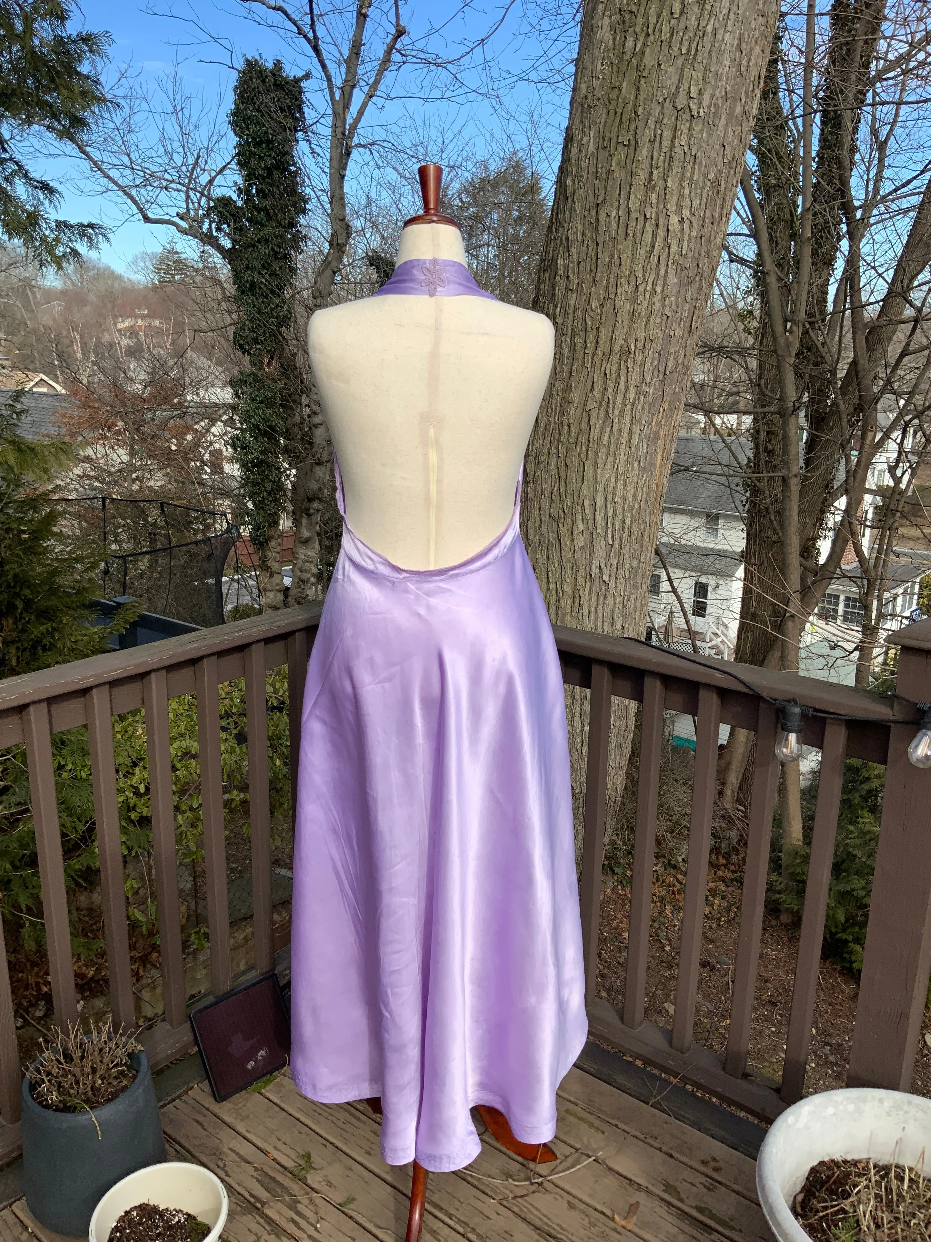 Lilac Satin Dress - 40s - 40L