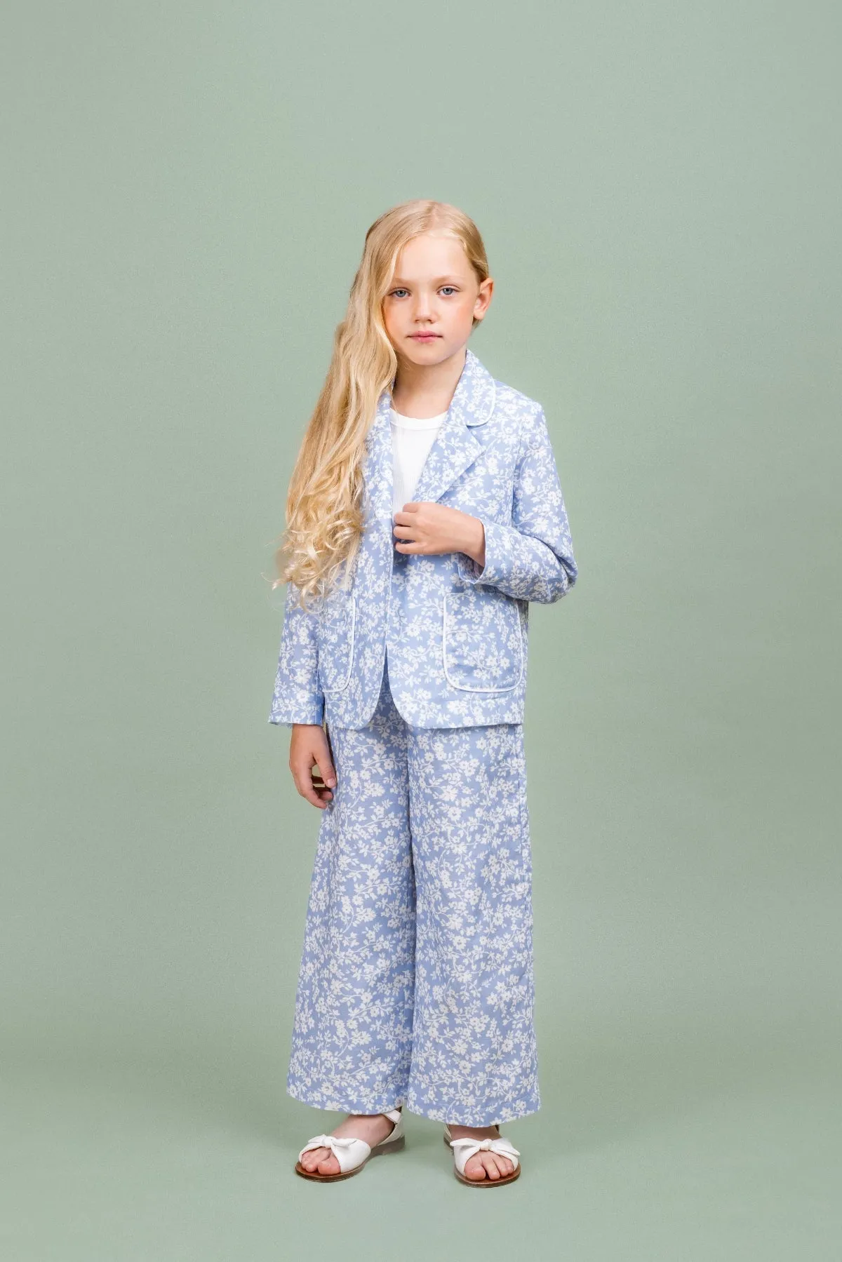 Linen-blend Jacket Mimi, Blue