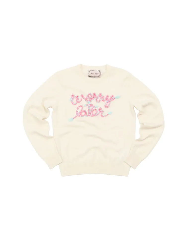 Lingua Franca Worry Later Crewneck