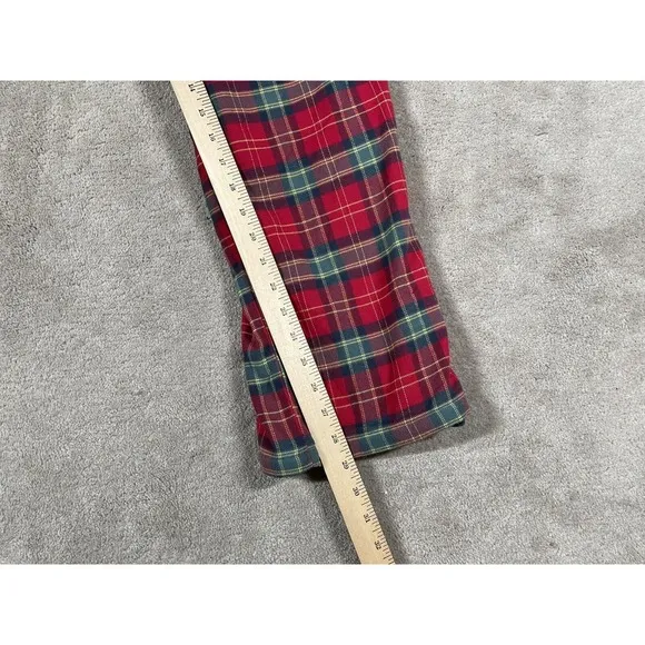LL Bean Pajama Pants  Men's Red Plaid Fleece Lined Flannel Lounge  NWT