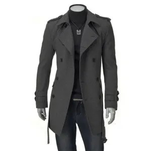 LONG DOUBLE-BREASTED WOOL OVERCOAT