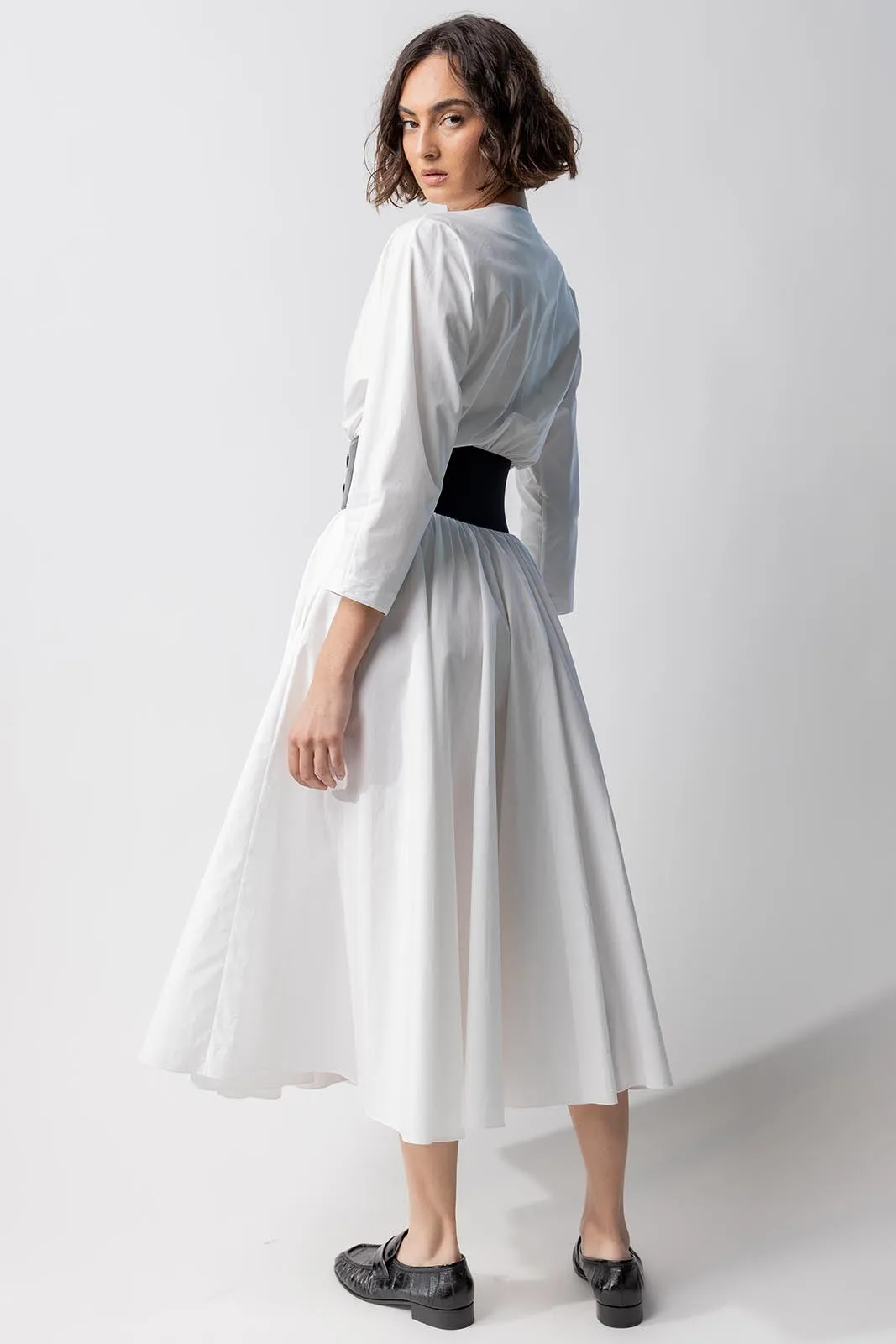 Long Sleeve Belt Dress