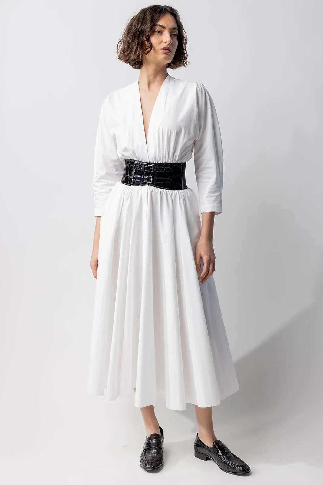 Long Sleeve Belt Dress