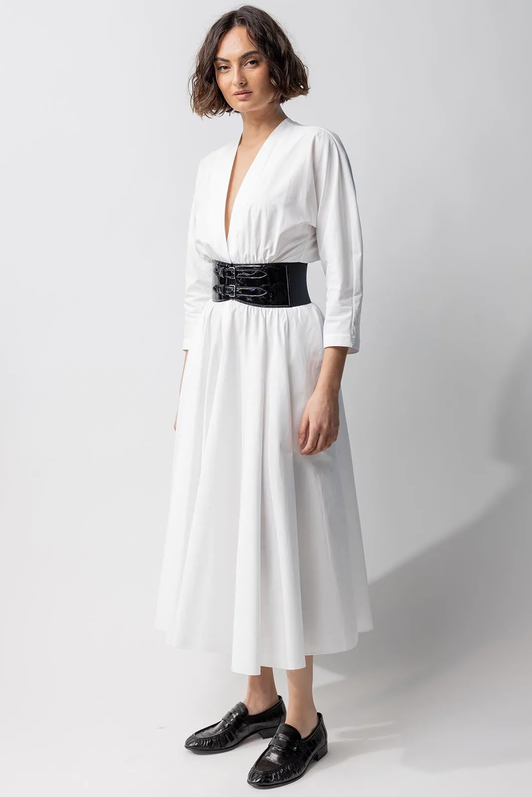 Long Sleeve Belt Dress