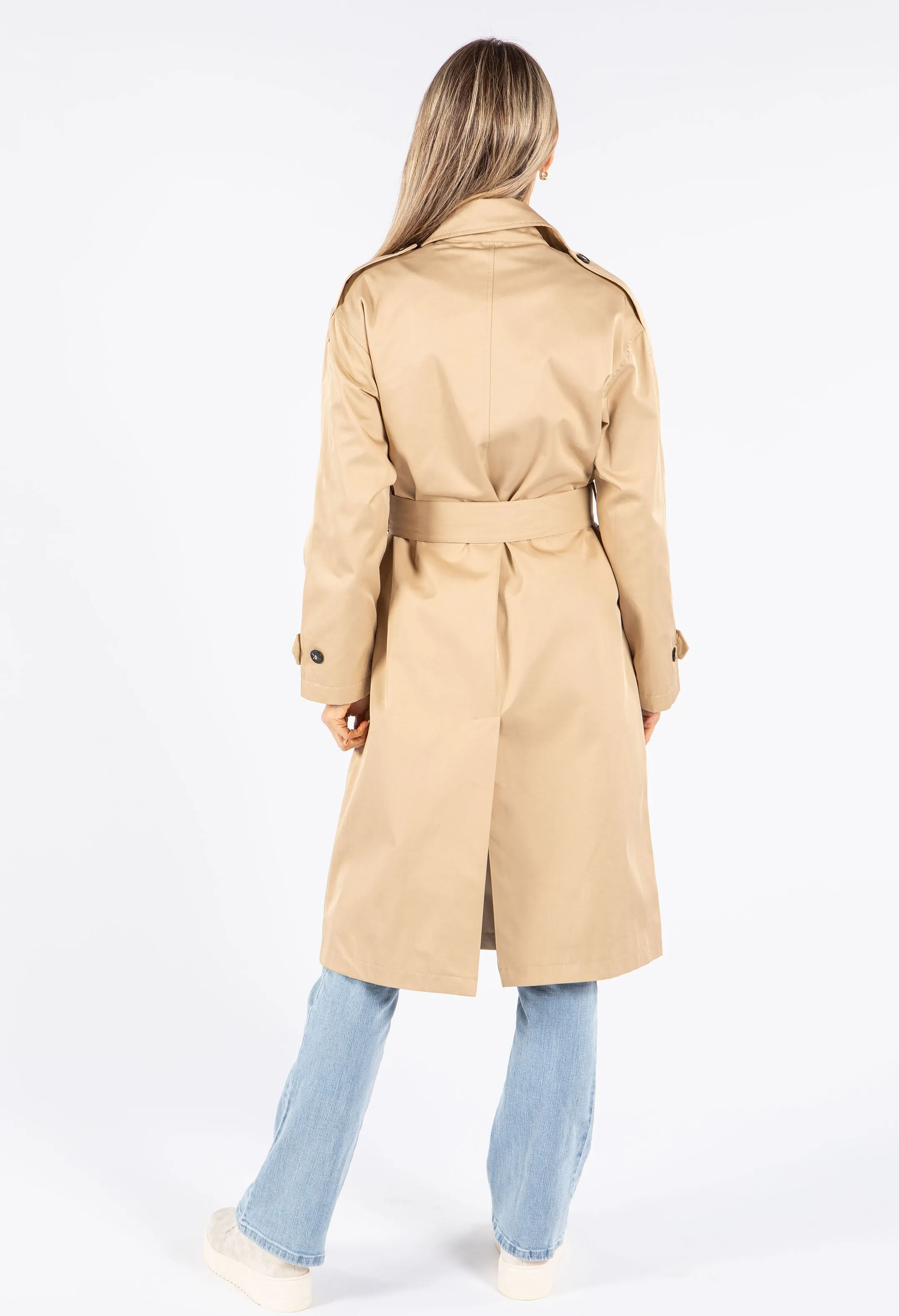 Longline Belted Trench Coat