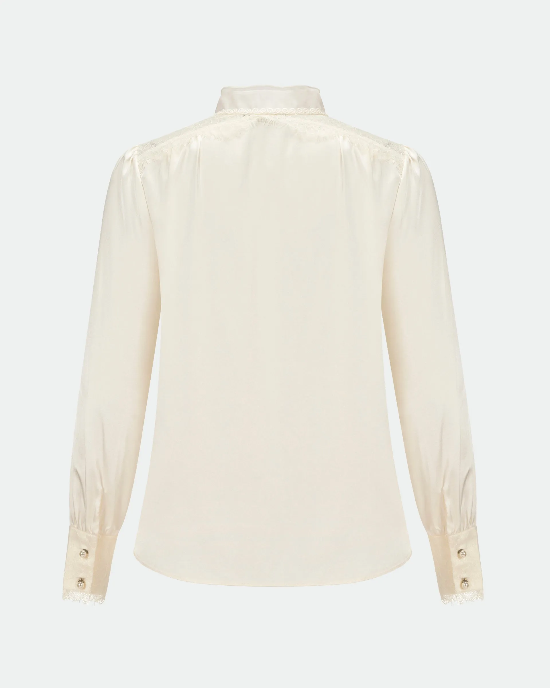 Lustre Satin Double-Layer Blouse