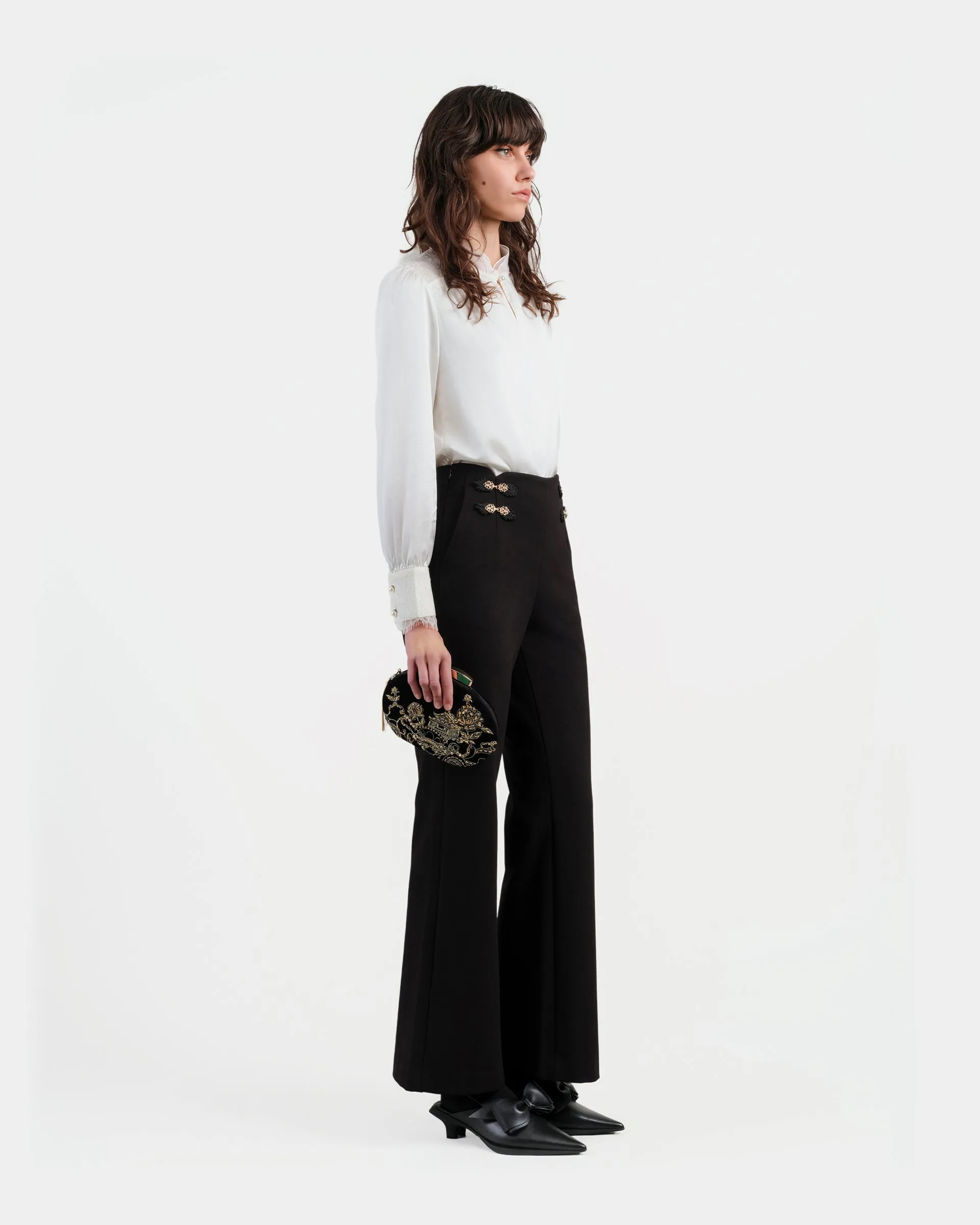 Lustre Satin Double-Layer Blouse