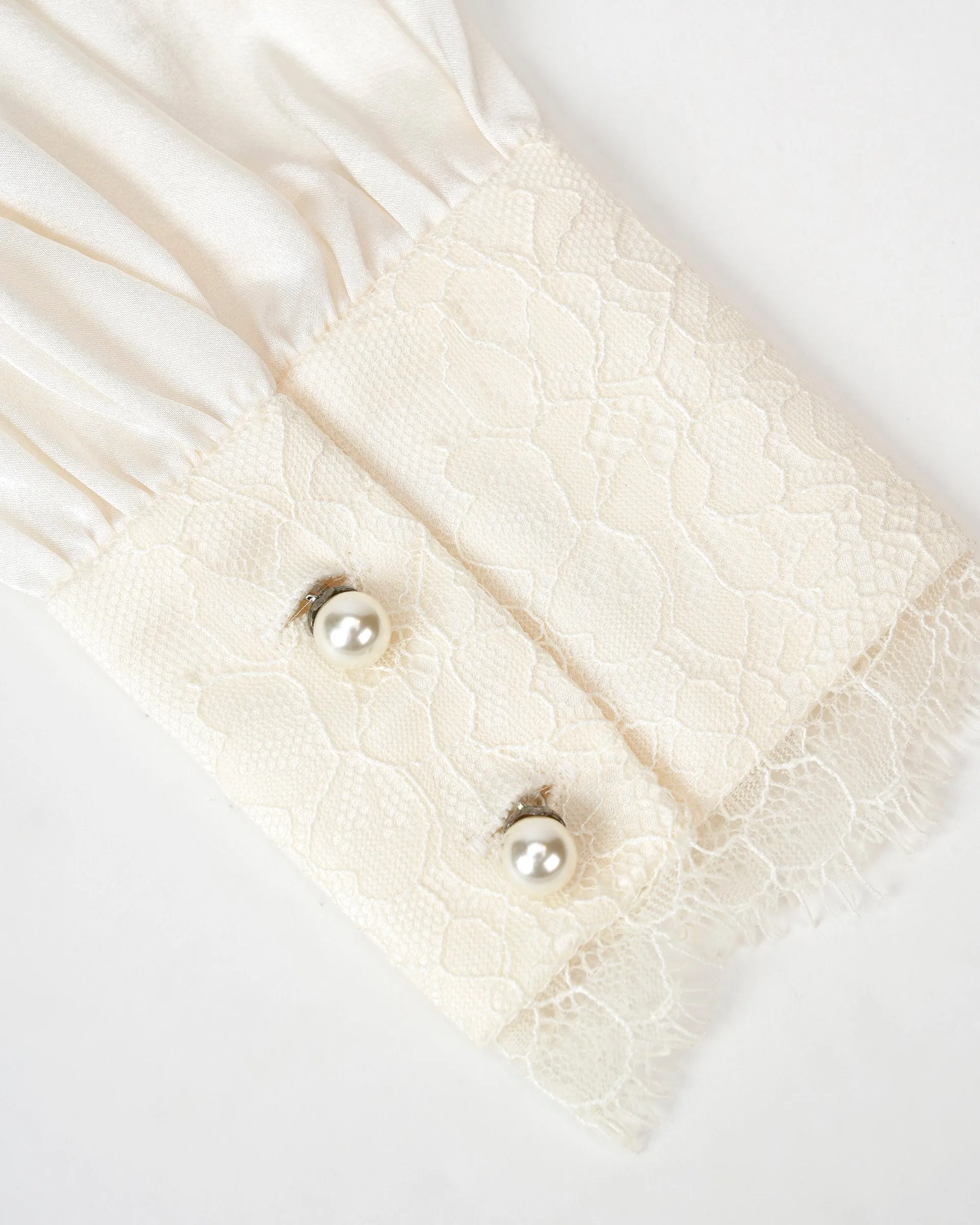 Lustre Satin Double-Layer Blouse