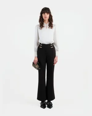 Lustre Satin Double-Layer Blouse