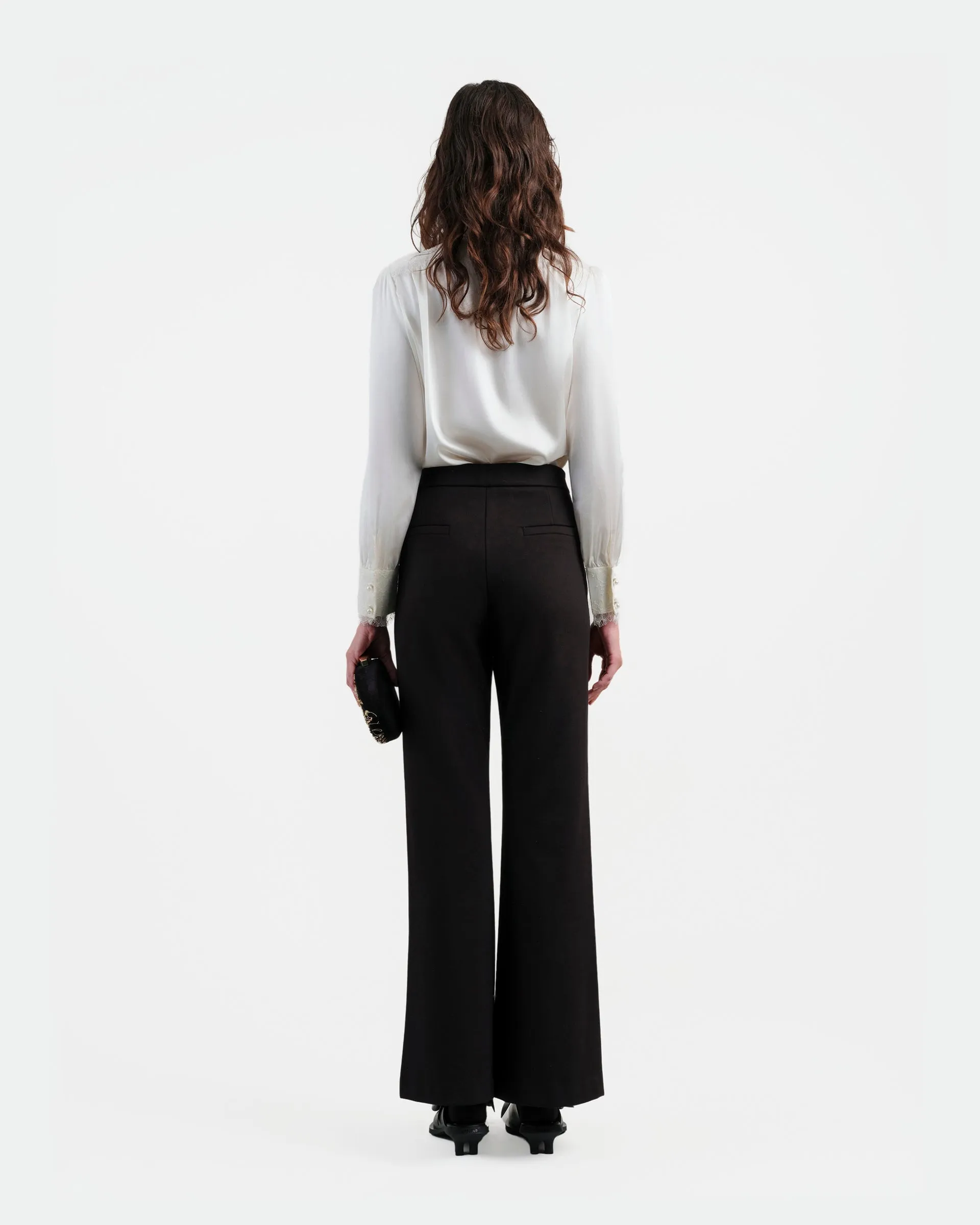 Lustre Satin Double-Layer Blouse