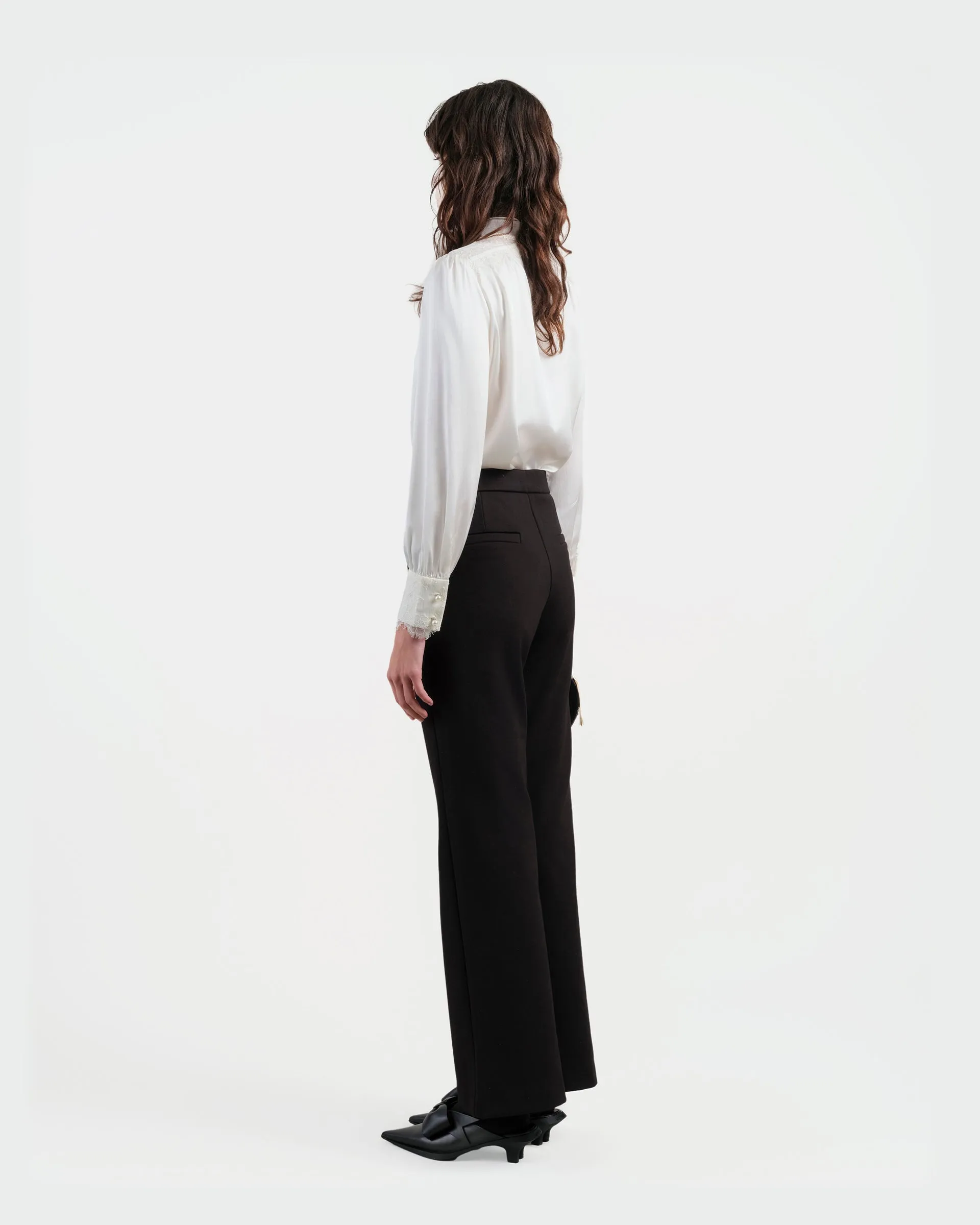 Lustre Satin Double-Layer Blouse