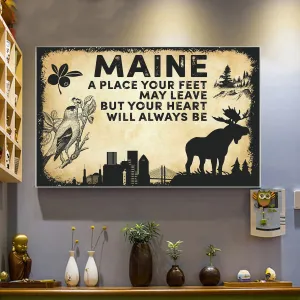 Maine A Place Your Feet May Leave Landscape Poster