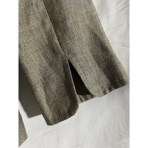 MAX MARA Italy Made Beige Gold Linen Blend Tweed Blazer Jacket Office Vtg  8