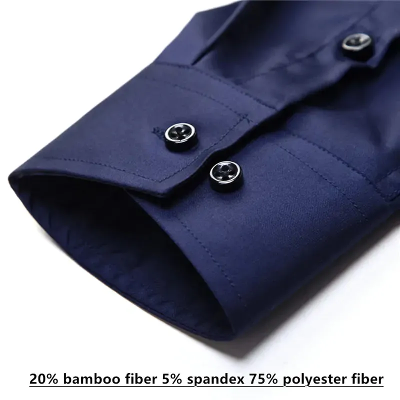 Men's Anti-Wrinkle Business Attire Collared Long Sleeve Button-down Shirt