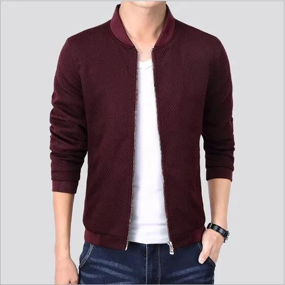 Men's Baseball Jacket Season Long Sleeve Collar Short Slim Casual Fashion High Solid Jacket Size 4XL N556