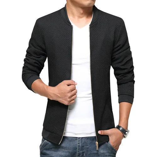 Men's Baseball Jacket Season Long Sleeve Collar Short Slim Casual Fashion High Solid Jacket Size 4XL N556