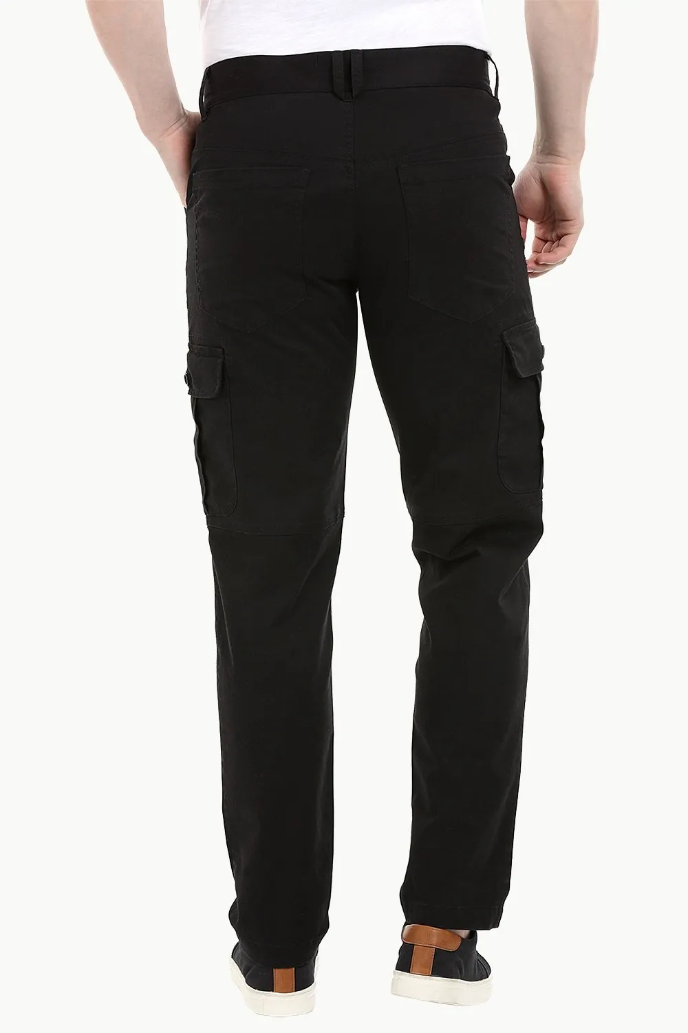 Men's Black 6 Pocket Twill Cargo Pants