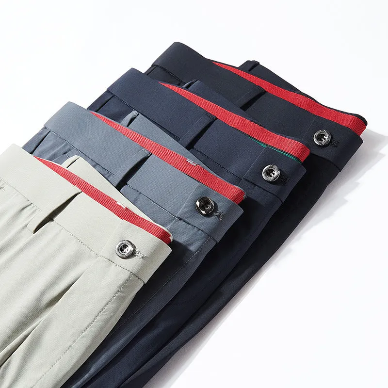 Men's Premium 4-Way Stretch Suit Pants | Wrinkle-Resistant Business Trousers